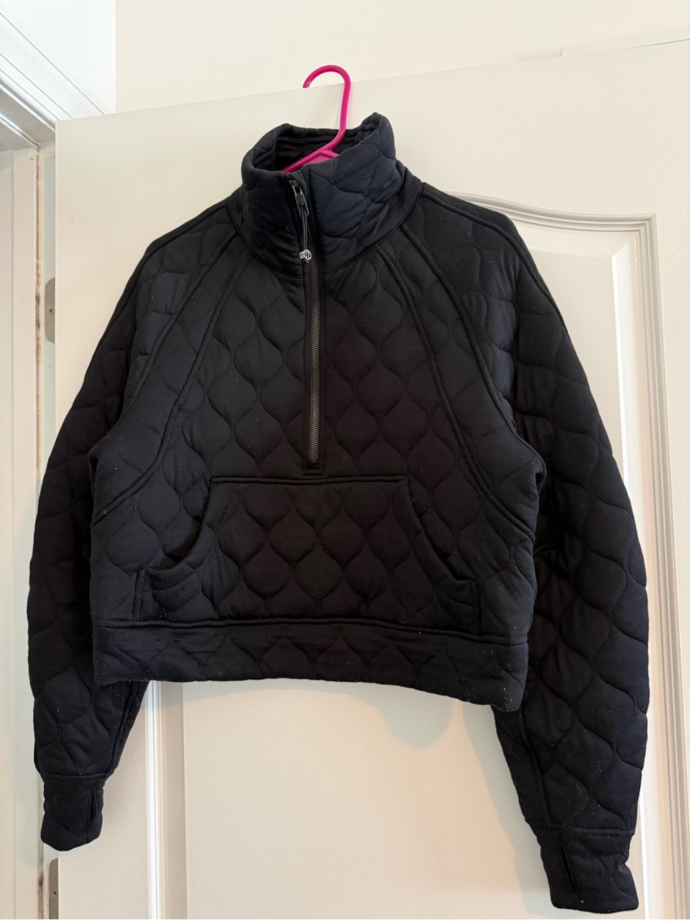 lululemon athletica Black Quilted Half-Zip Pullover
